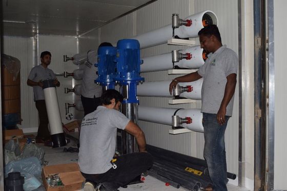 1.65kw কনটেইনারাইজড ওয়াটার ট্রিটমেন্ট প্ল্যান্ট, SS304 3000 lph rO plant