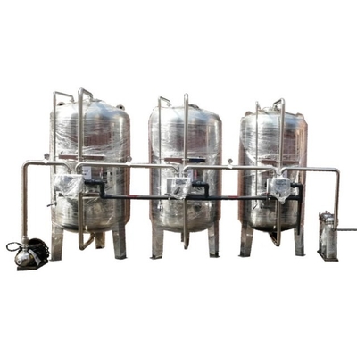 2500L/H কার্বন ইস্পাত স্টেইনলেস স্টীল সক্রিয় কার্বন কোয়ার্টজ বালি ফিল্টার